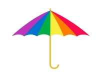 human umbrella rainbow