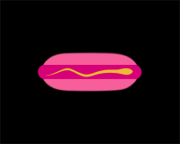pink hot dog
